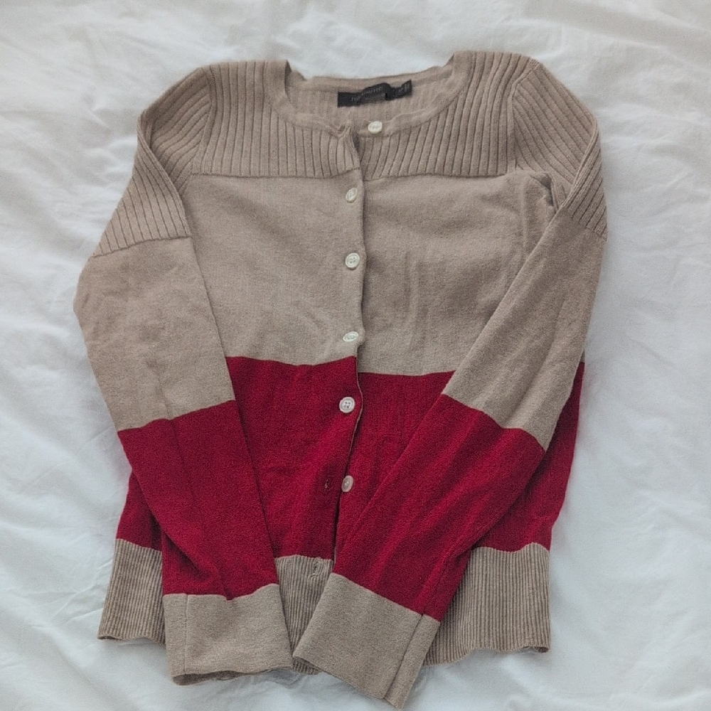 Stylish Red and Tan Women's Sweater